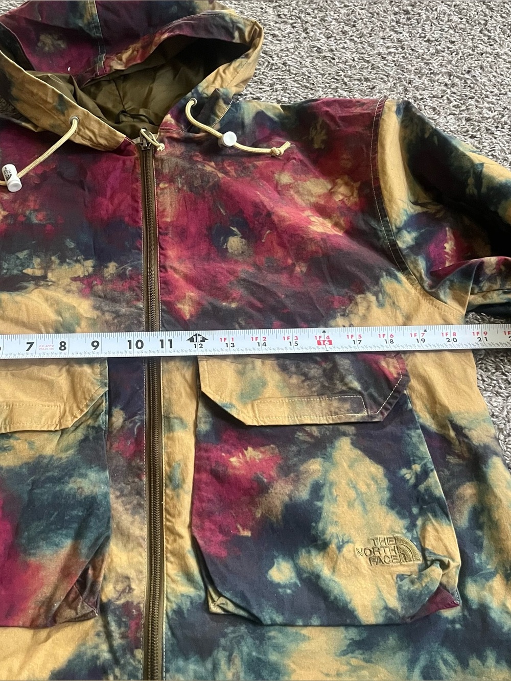 Women's The North Face Ripstop Wind Hoodie Full Zip Tie Dye Antelope Jacket - Picture 7 of 10